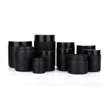 Hot sale wide mouth matte black food storage airtight glass spice jar with black lid